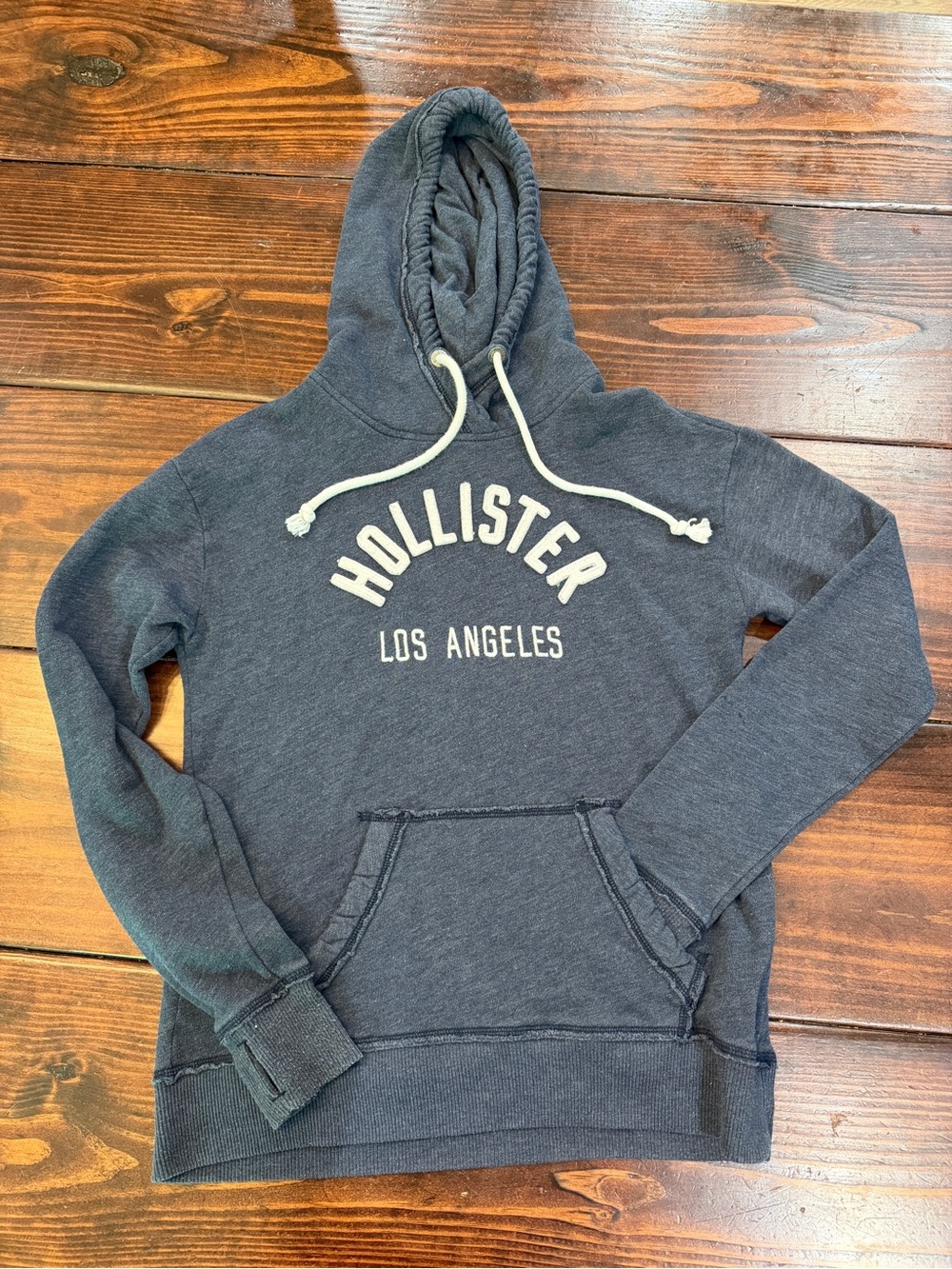 Hollister Navy Blue Logo Pullover Hoodie